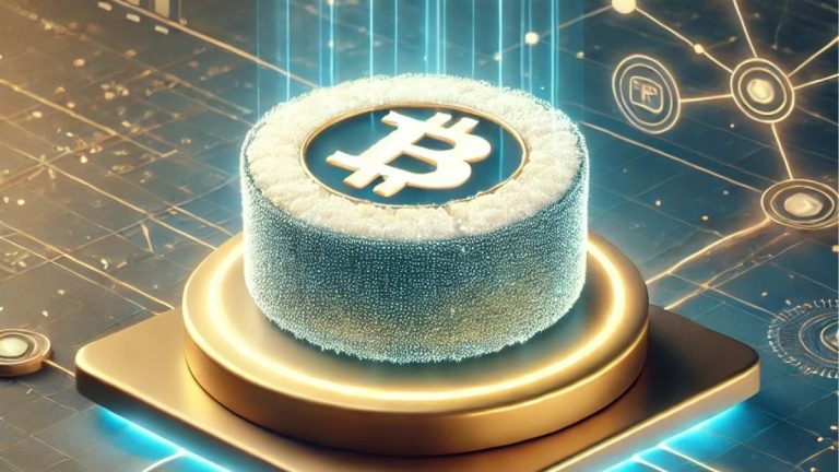 A futuristic depiction of SushiSwap (SUSHI) as a cryptocurrency, featuring a glowing sushi roll with a coin-like design, set within a digital blockchain network of nodes and glowing lines in soft blue, pink, and gold tones.